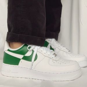CUSTOM Green Nike Air Force 1s